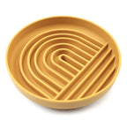 Honey Collarva silicone slow feeder dog bowl on a white background
