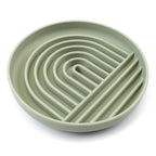 Sage Green Collarva silicone slow feeder dog bowl on a white background